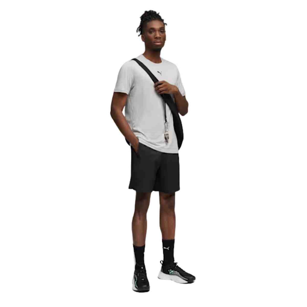 Camiseta Masculina Puma Polo Mesclada Treino Essentials Cinza Cinza 2
