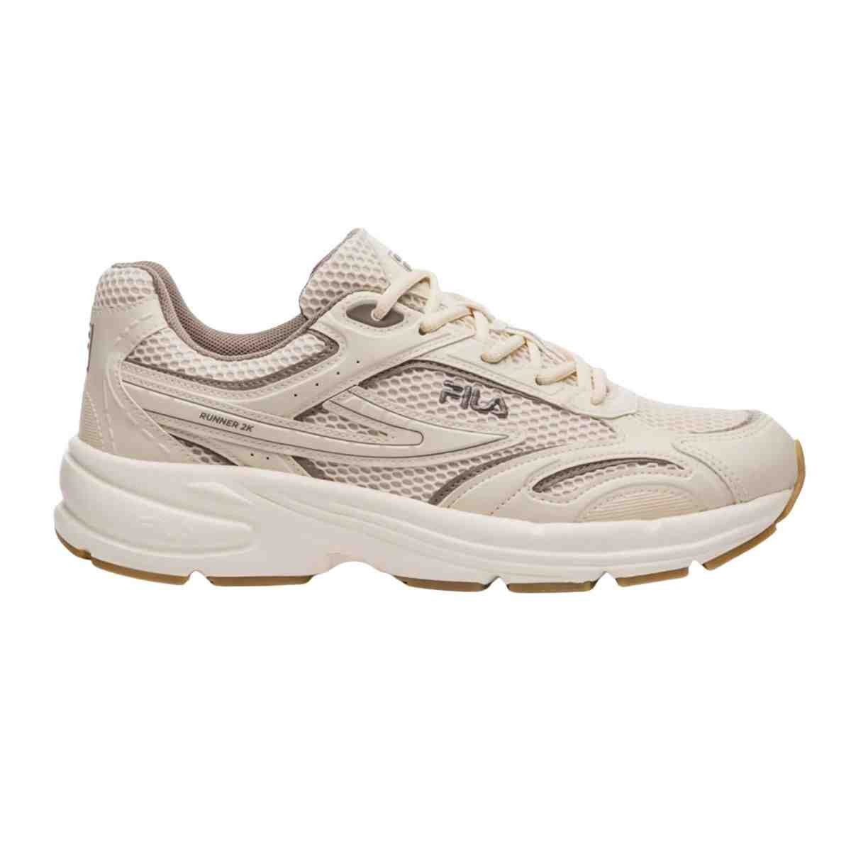 Tênis Corrida Feminino Fila Runner 2k Bege