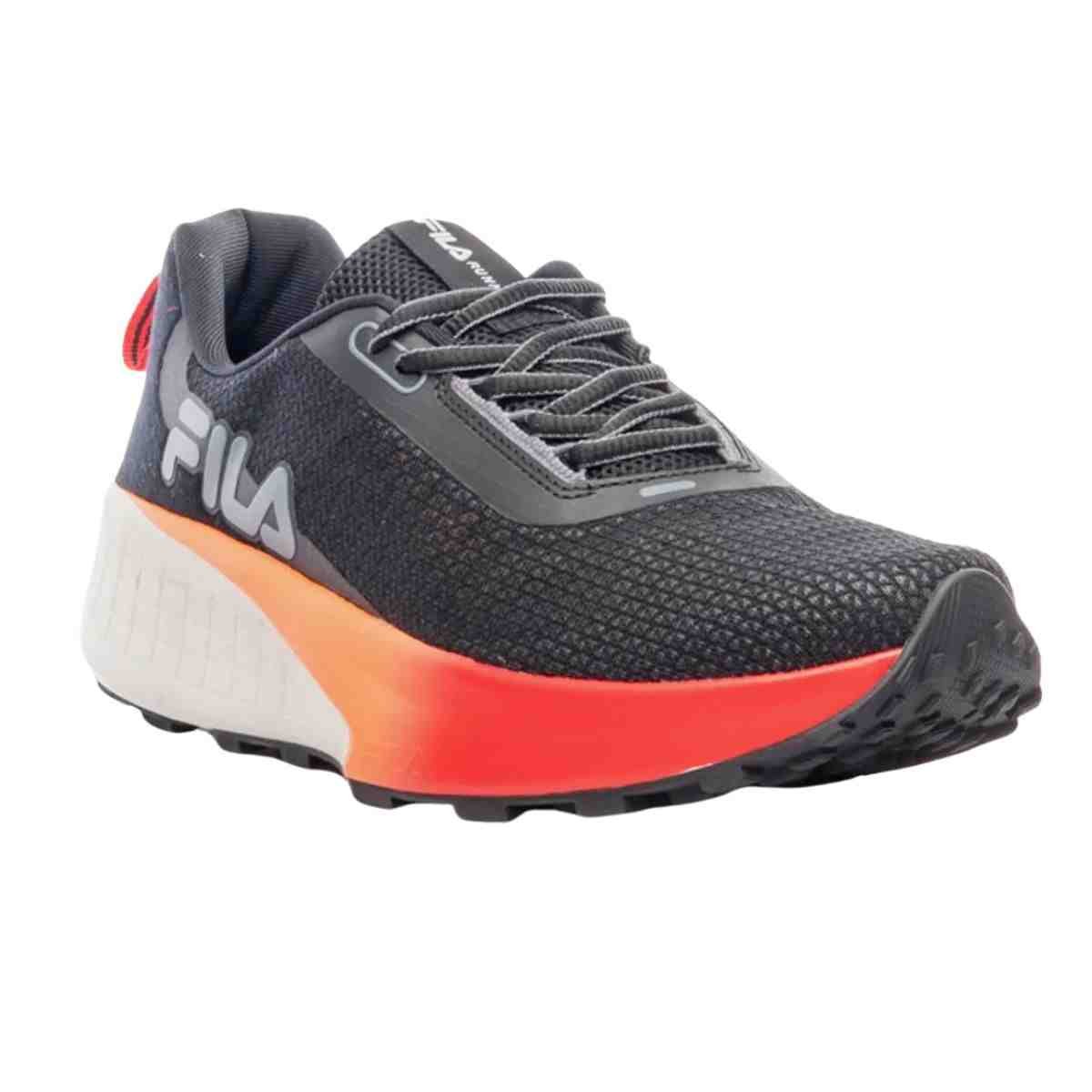 Tênis Corrida Masculino Fila Skywind Preto E Laranja Preto 2