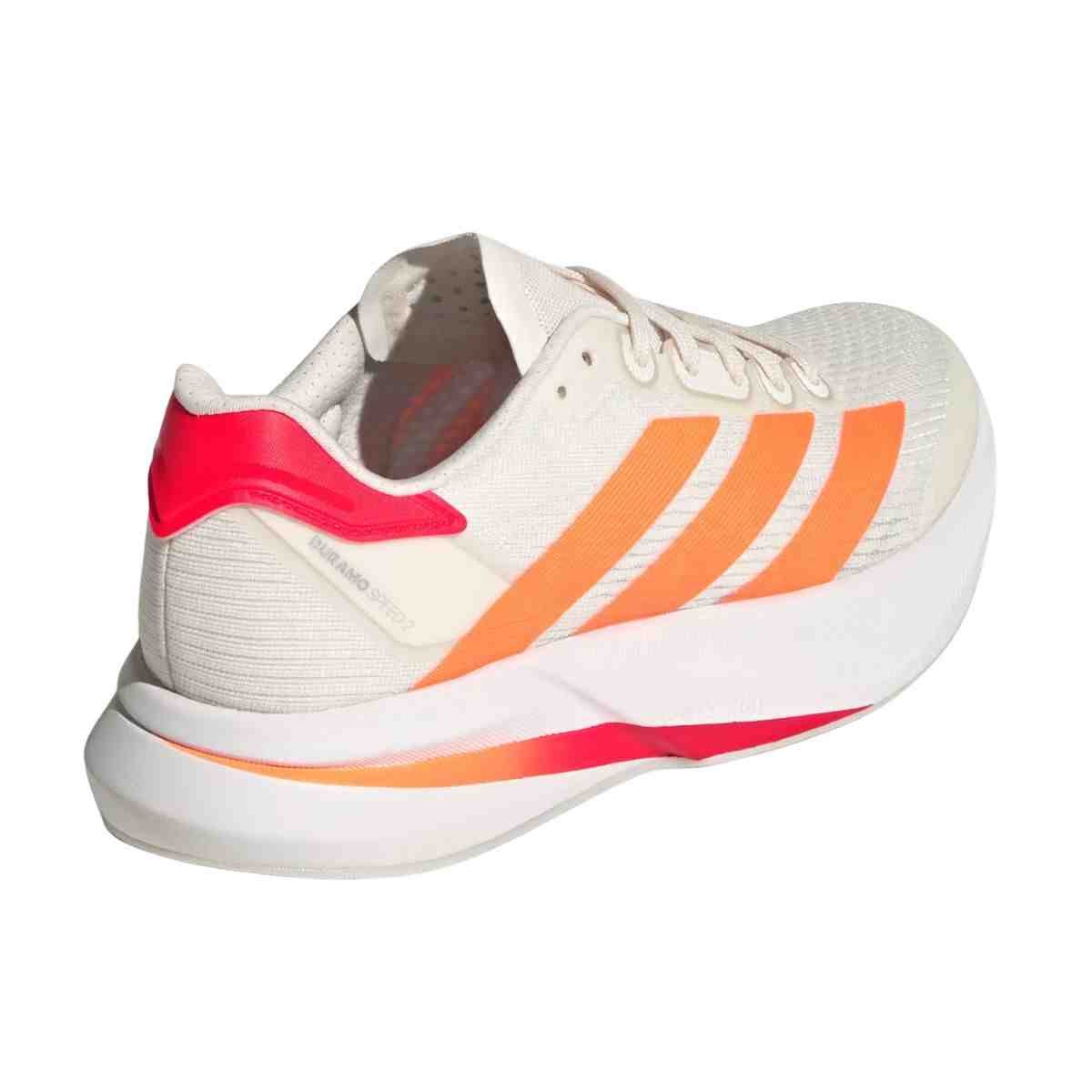 Tênis Corrida Feminino Adidas Duramo Speed 2 Branco E Laranja Bege 7