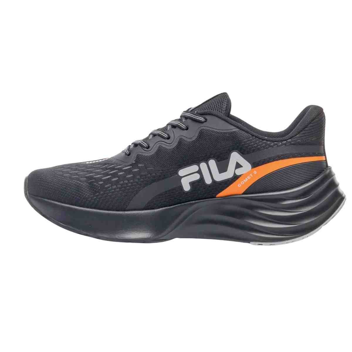 Tênis Corrida Masculino Fila Comet 2 Preto E Laranja Preto 6