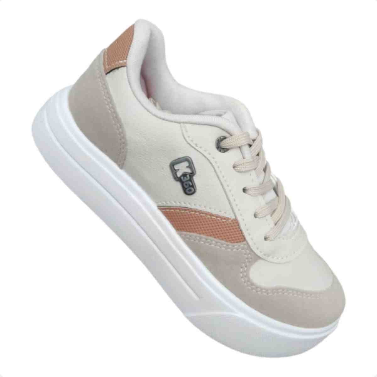Tênis Casual Infantil Kidy Natural Taupe Bege 2