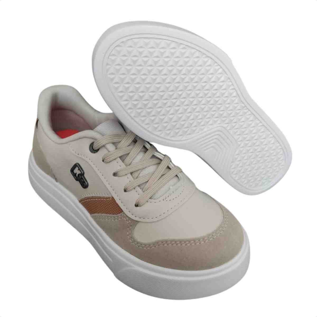 Tênis Casual Infantil Kidy Natural Taupe Bege 4
