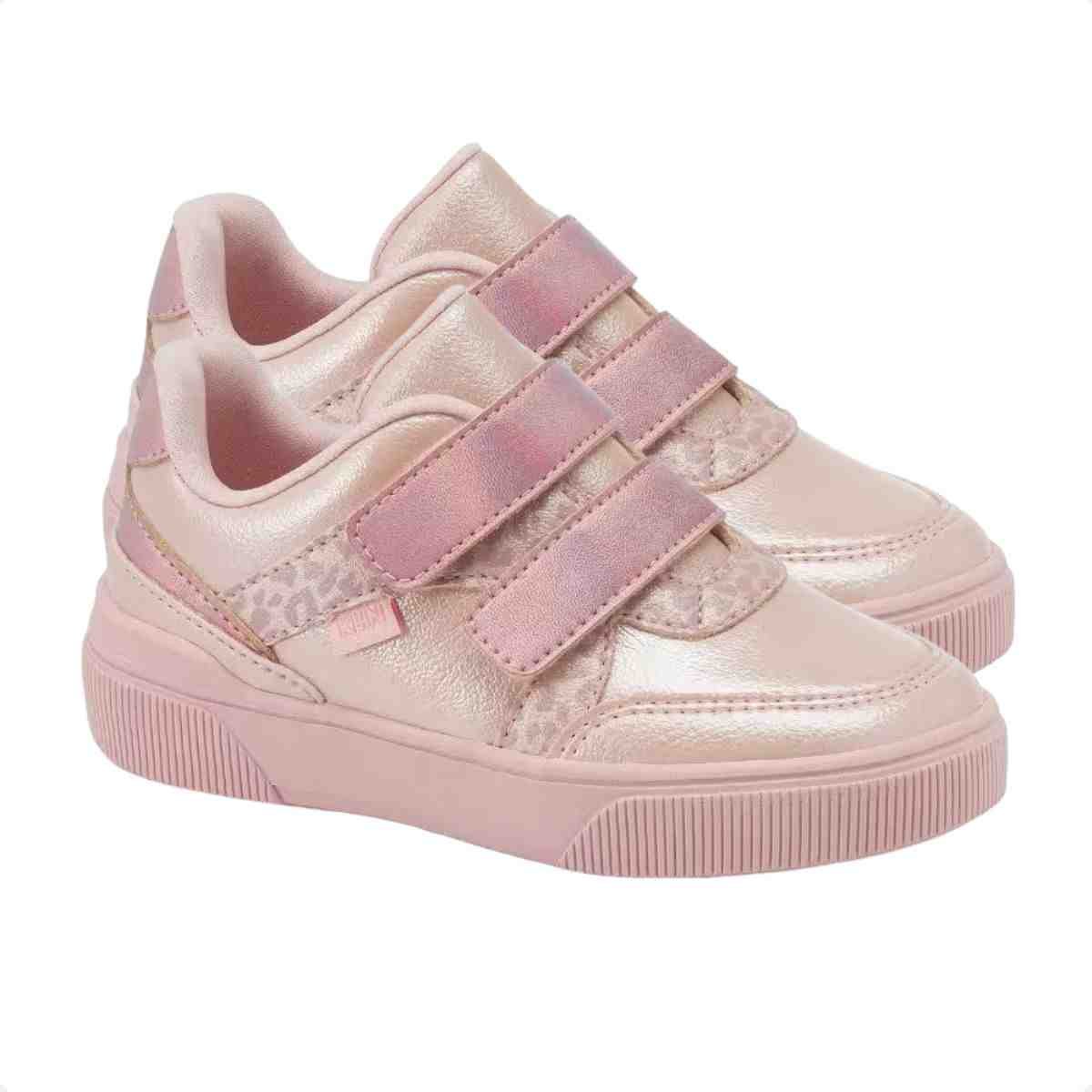 Tênis Casual Infantil Klin Rosa Claro Lilás Rosa 2