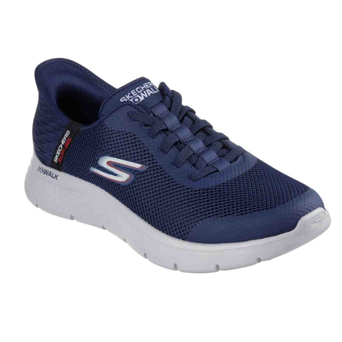 Tênis Corrida Masculino Skechers Go Walk Flex Hands Up Azul Azul Marinho 2