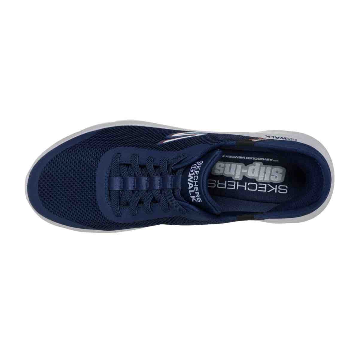 Tênis Corrida Masculino Skechers Go Walk Flex Hands Up Azul Azul Marinho 6