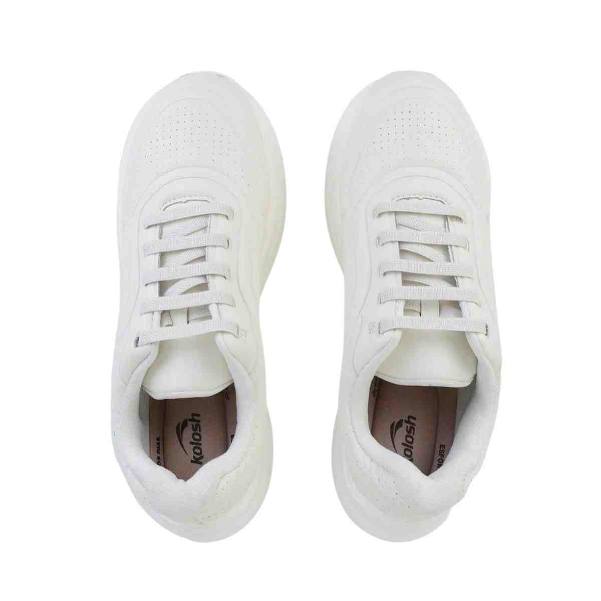 Tênis Corrida Feminino Kolosh Creme Branco 3