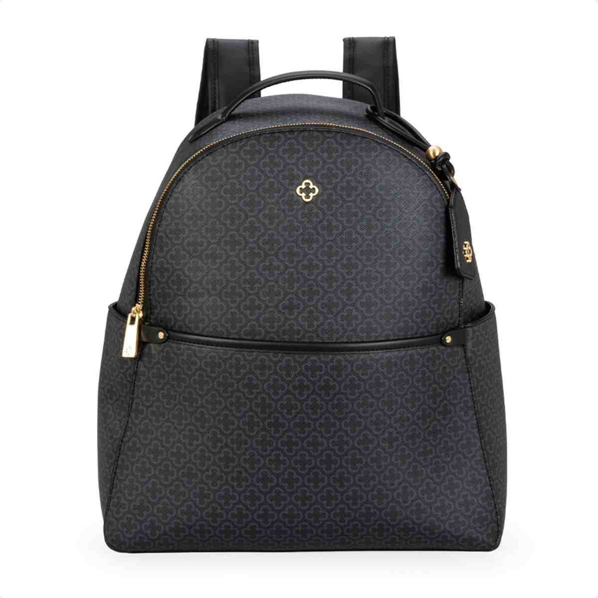 Bolsa Mochila Feminina Capodarte Monograma Preta