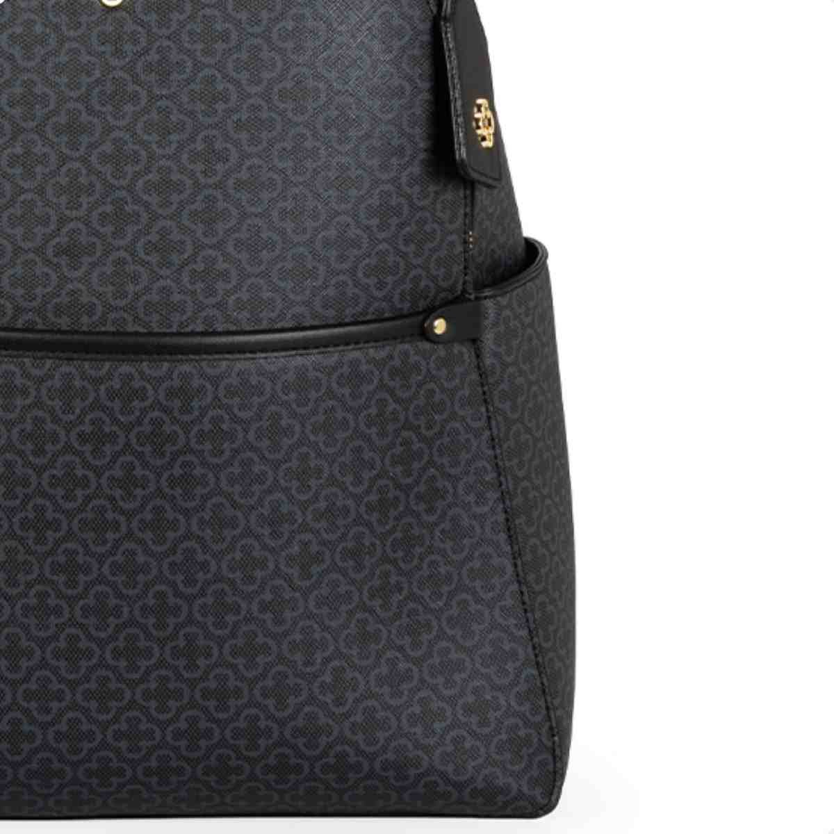 Bolsa Mochila Feminina Capodarte Monograma Preta Preto 7