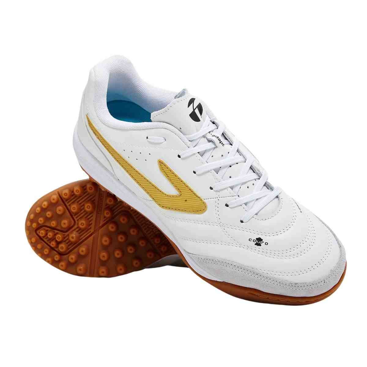 Chuteira Society Masculina Topper Maestro Pro Vi Branca E Dourada Branco 2