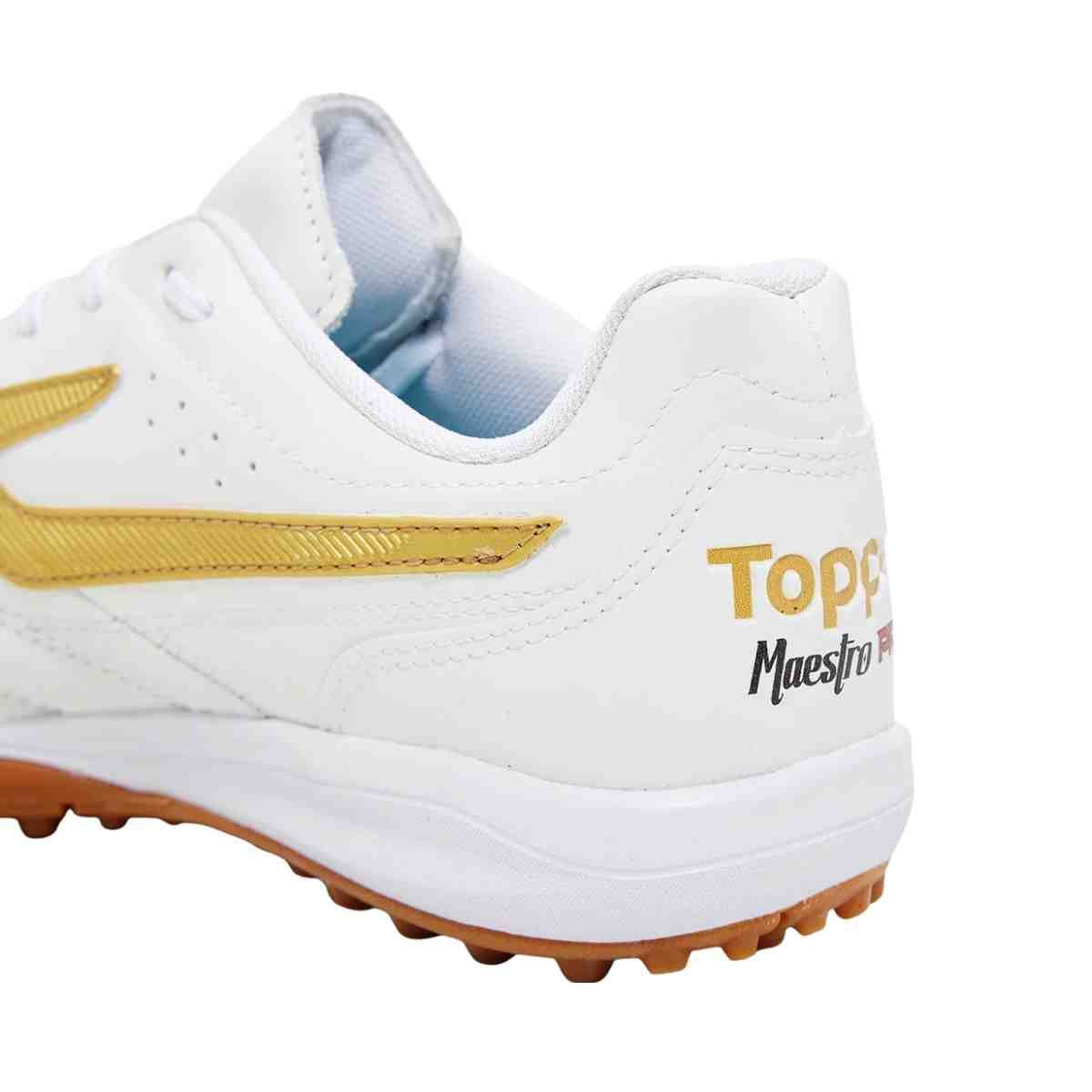 Chuteira Society Masculina Topper Maestro Pro Vi Branca E Dourada Branco 6