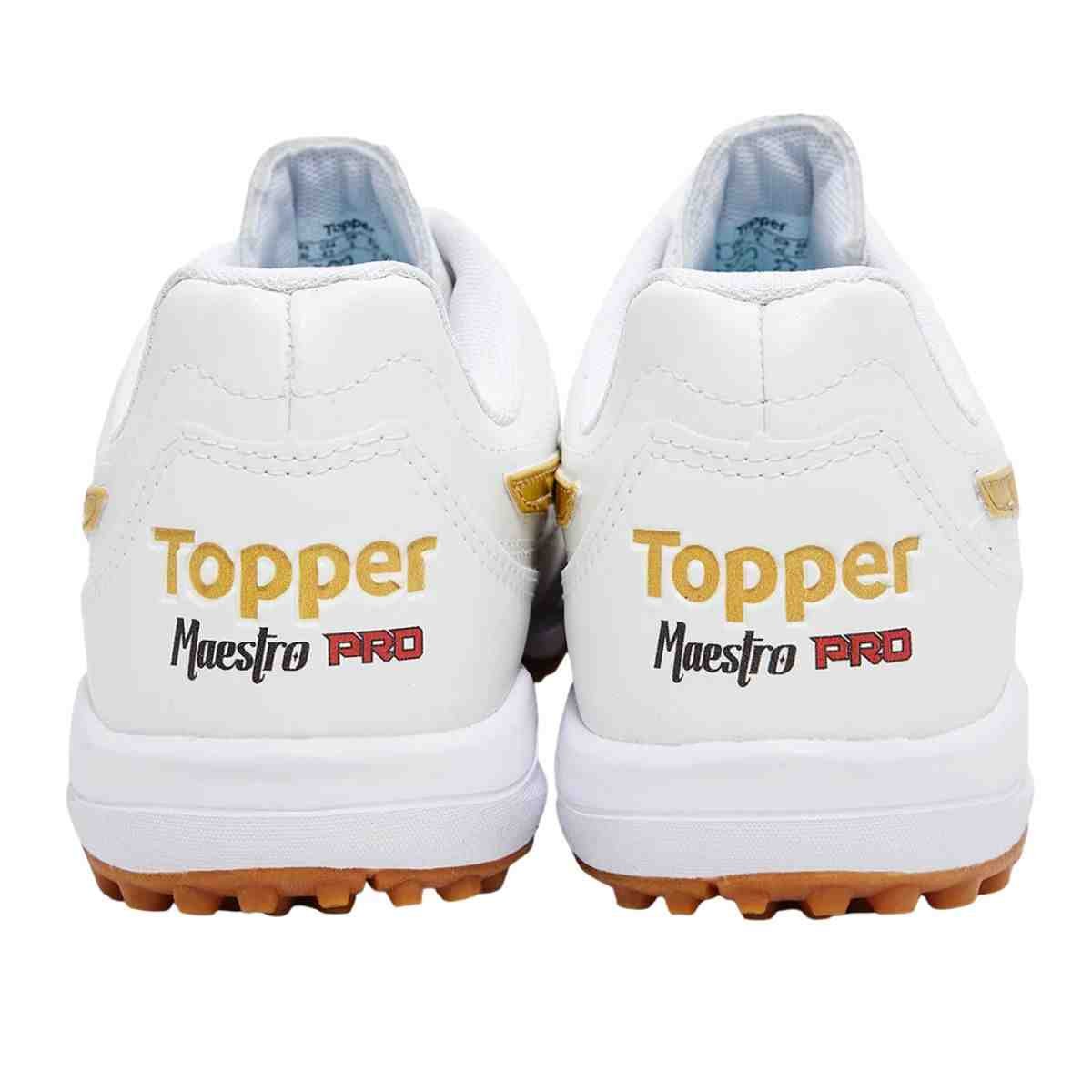 Chuteira Society Masculina Topper Maestro Pro Vi Branca E Dourada Branco 7