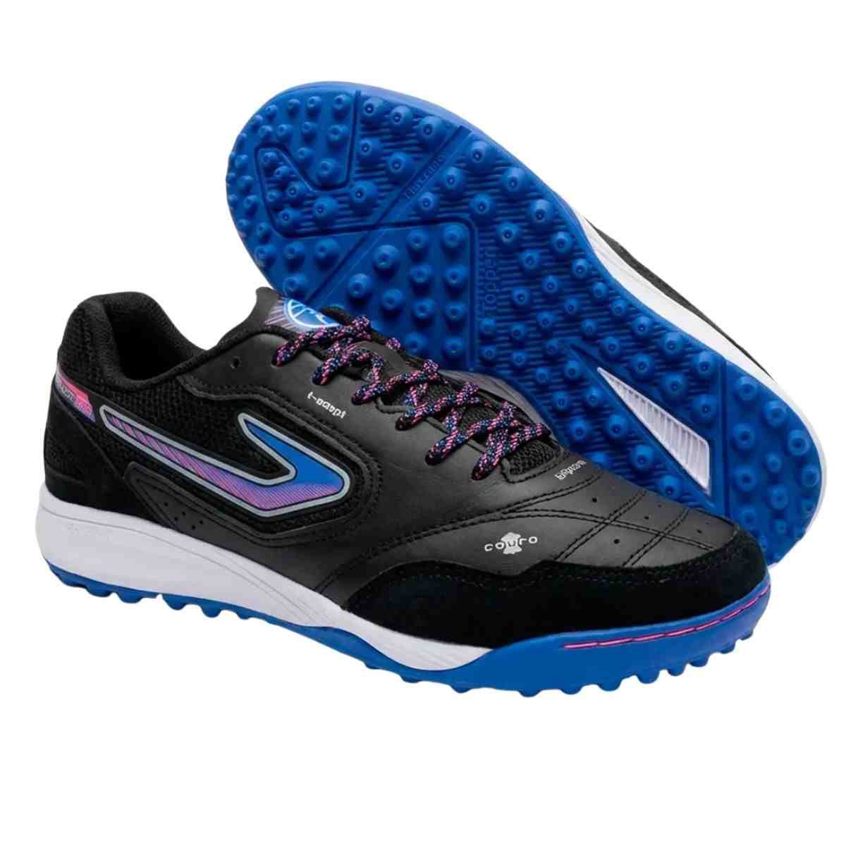 Chuteira Society Masculina Topper Dominator Pro Vi Preta E Azul Preto/Azul 3