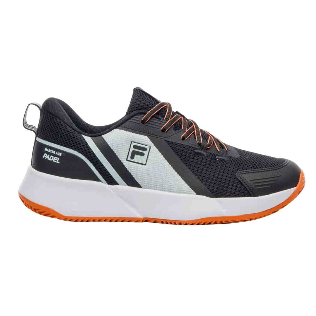 Tênis Masculino Fila Master Ace Preto E Laranja