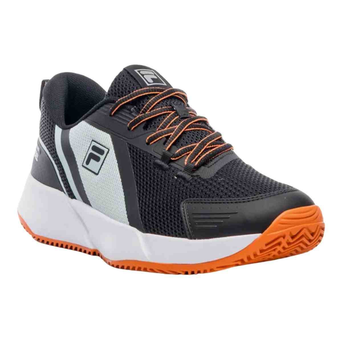 Tênis Masculino Fila Master Ace Preto E Laranja Preto 2
