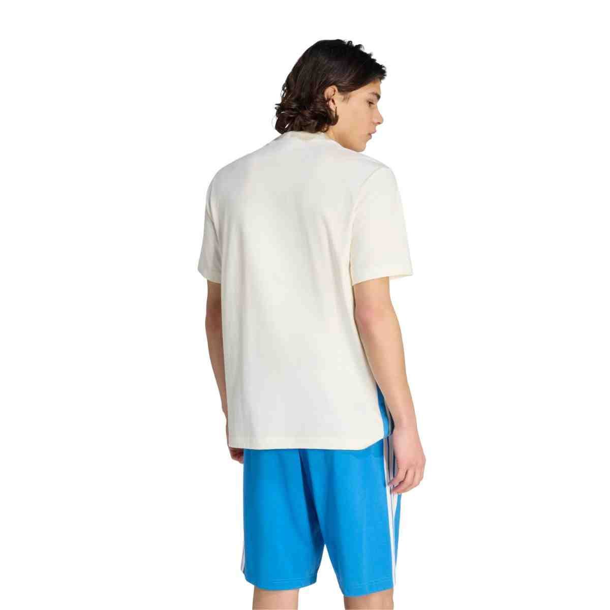 Camiseta Masculina Adidas Essentials 3 Stripes Off White Branco 3