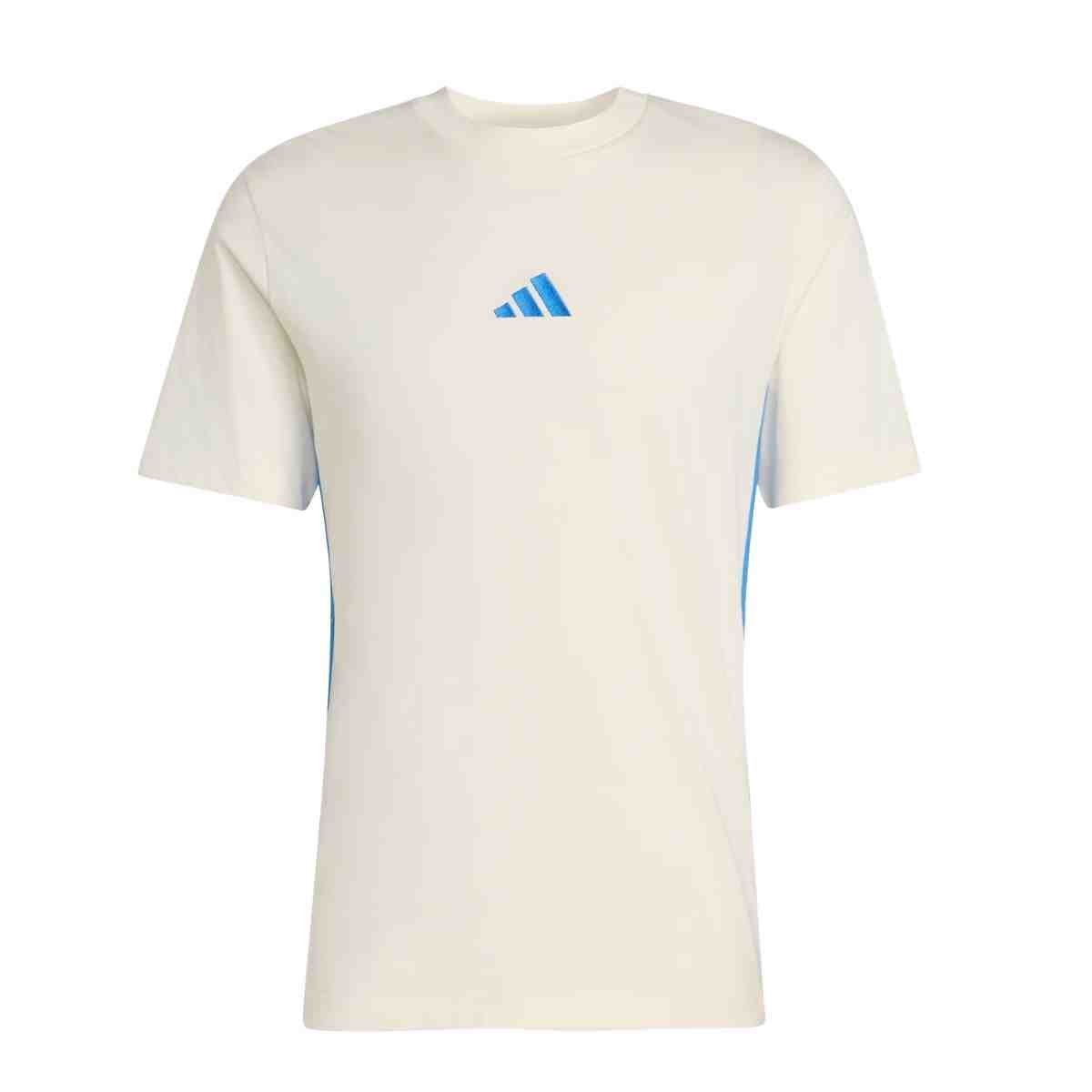 Camiseta Masculina Adidas Essentials 3 Stripes Off White Branco 5