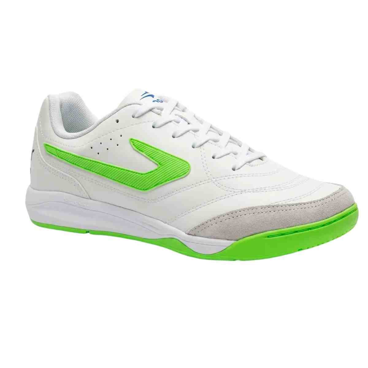 Chuteira Indoor Masculina Topper Maestro Club Vi Branco E Verde Branco/Verde 2