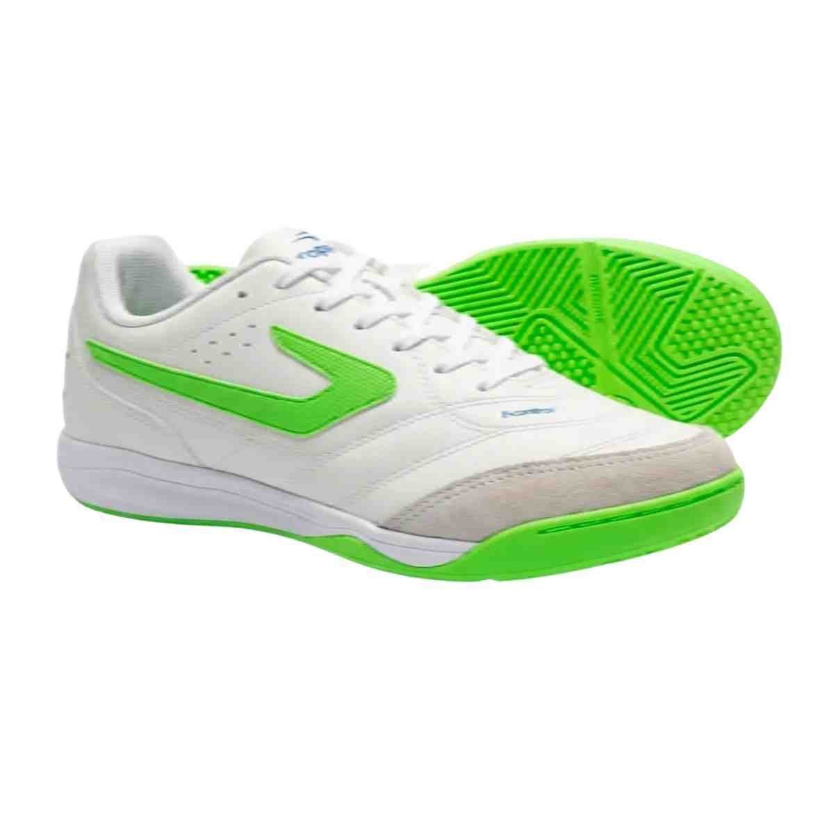 Chuteira Indoor Masculina Topper Maestro Club Vi Branco E Verde Branco/Verde 4