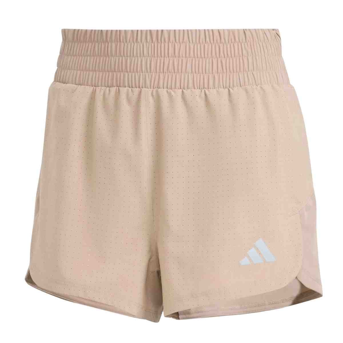 Shorts Feminino Curto Adidas Tech Pacer Marrom Claro Bege 5