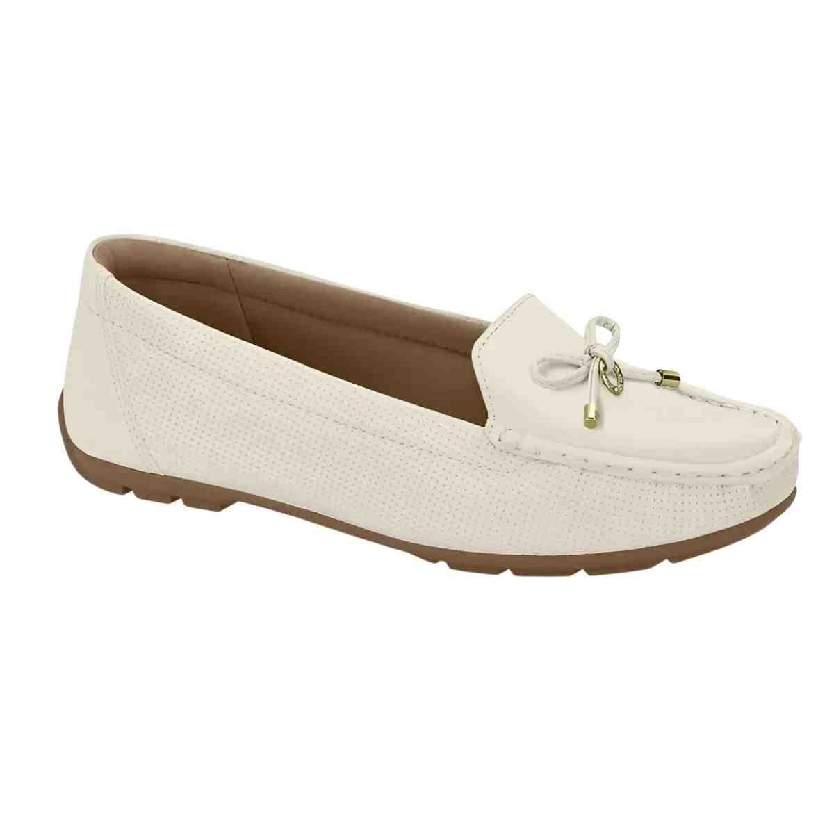 Sapato Feminino Mocassim Modare Ultraconforto Branco Off Branco 2
