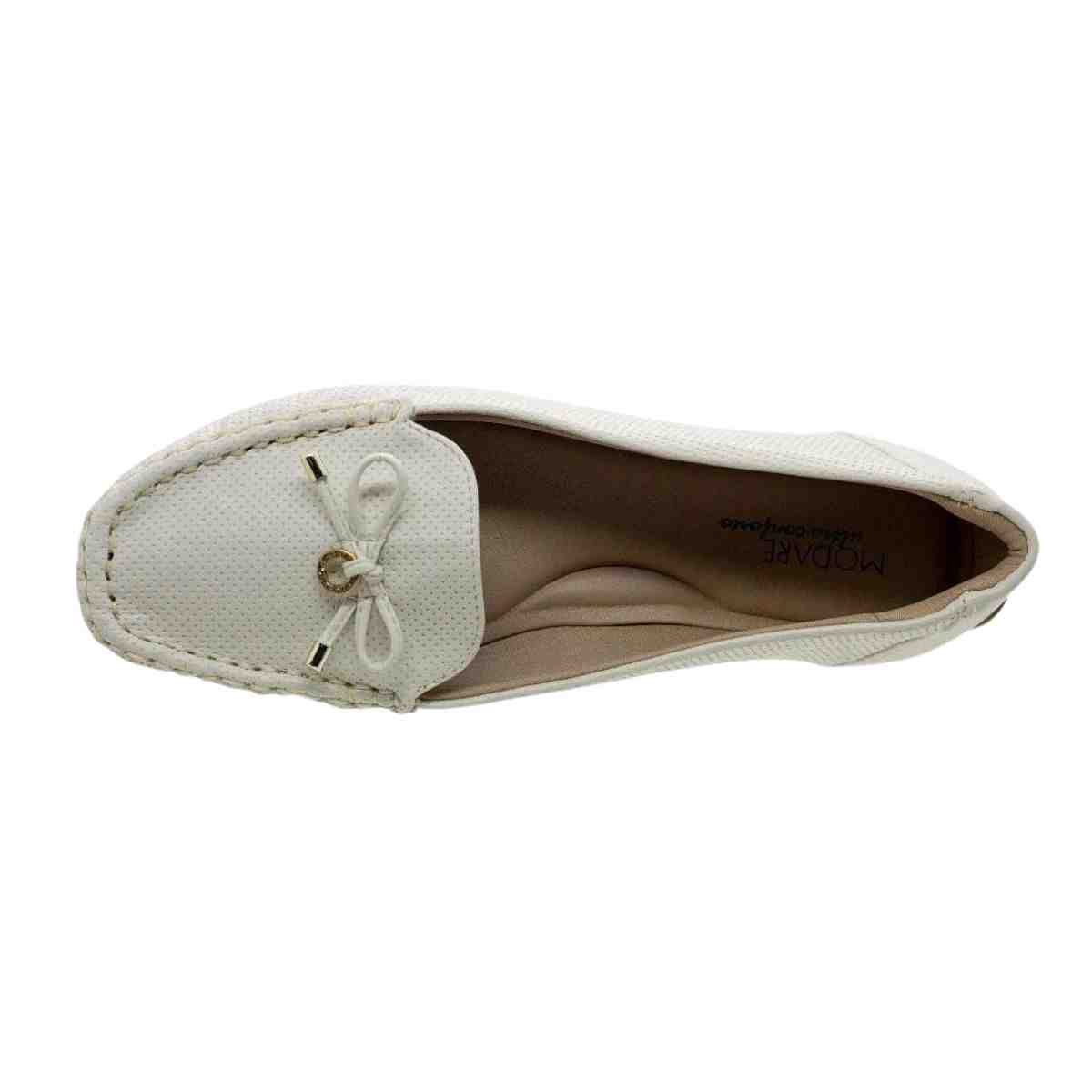 Sapato Feminino Mocassim Modare Ultraconforto Branco Off Branco 4