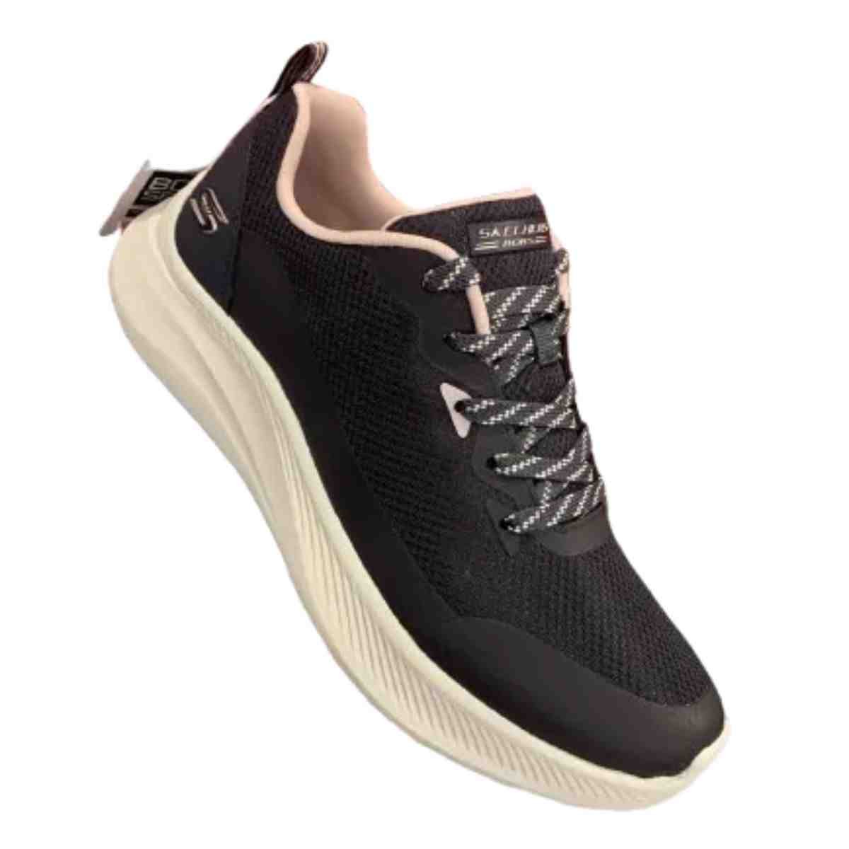 Tênis Corrida Feminino Skechers Bobs Moda Flex Azul Preto 2