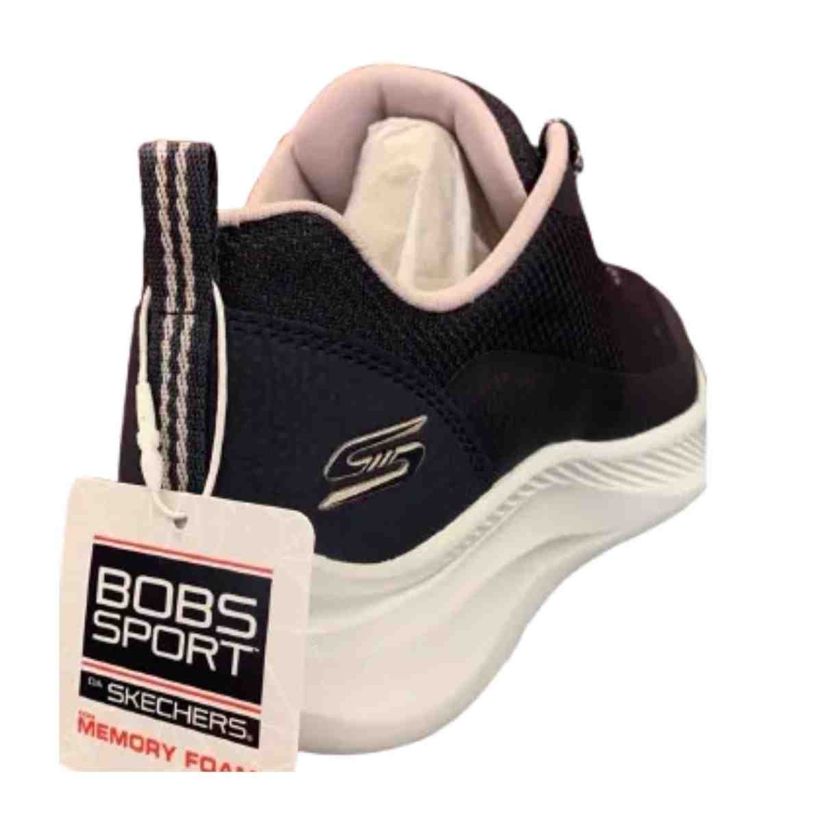 Tênis Corrida Feminino Skechers Bobs Moda Flex Azul Preto 6