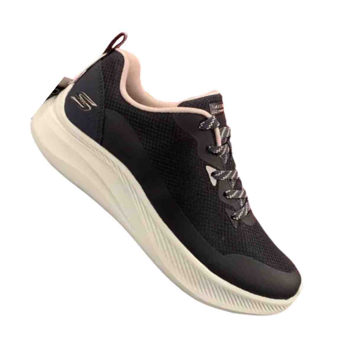 Tênis Corrida Feminino Skechers Bobs Moda Flex Azul Preto 7