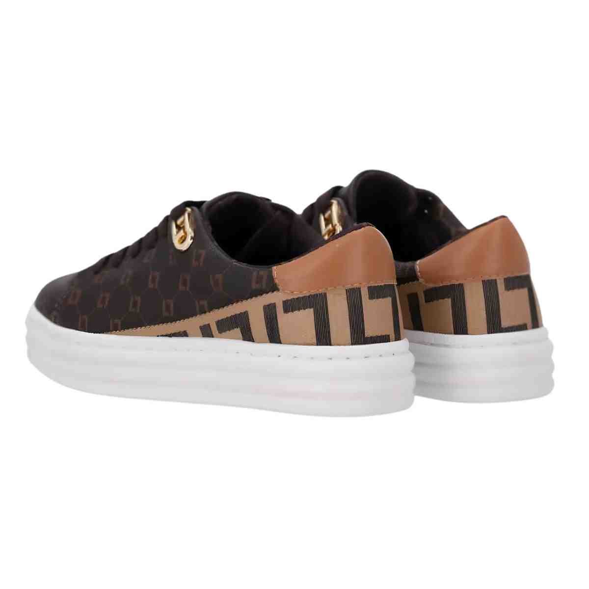 Tenis Moda Feminino Luz Da Lua Monograma Marrom Marrom 4