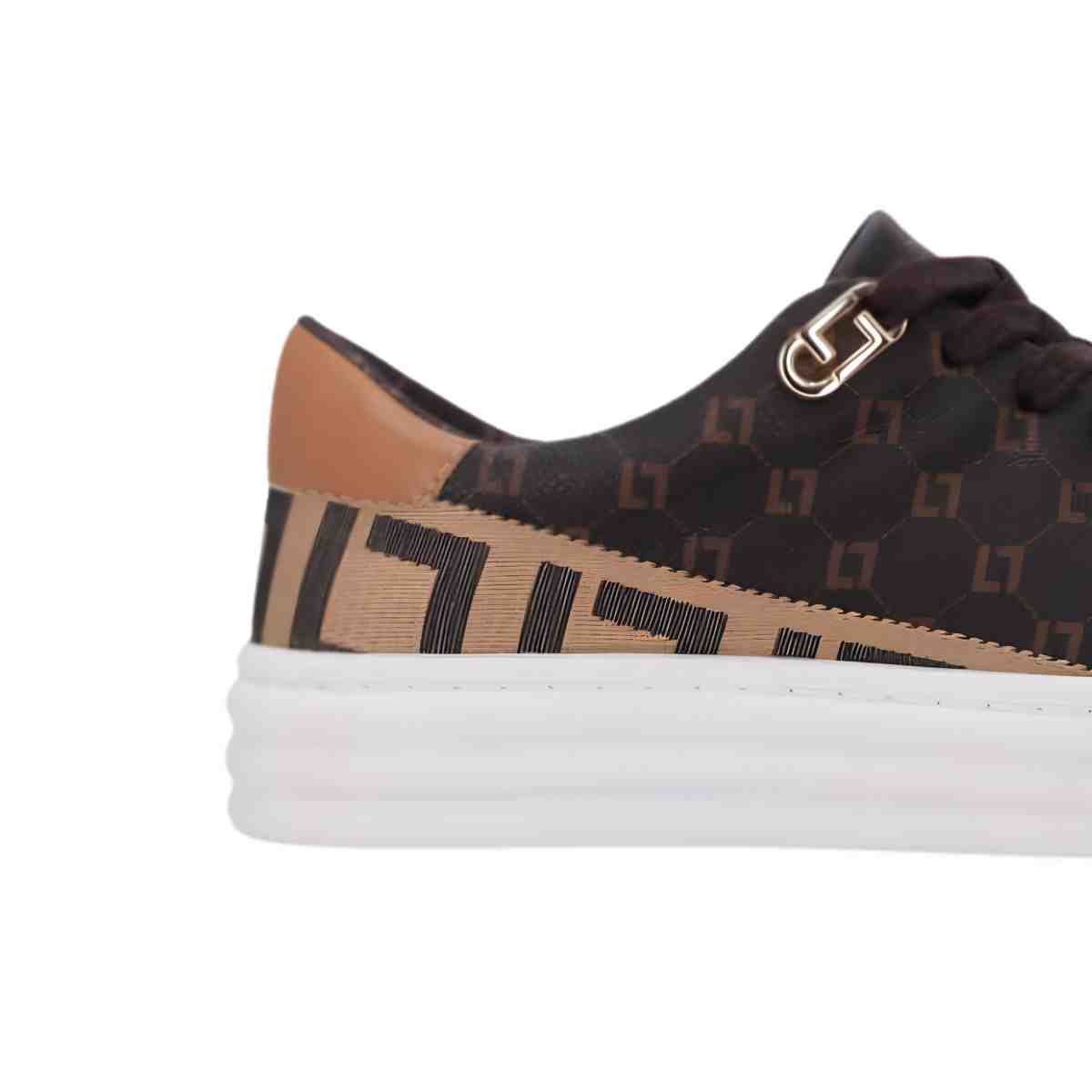Tenis Moda Feminino Luz Da Lua Monograma Marrom Marrom 7