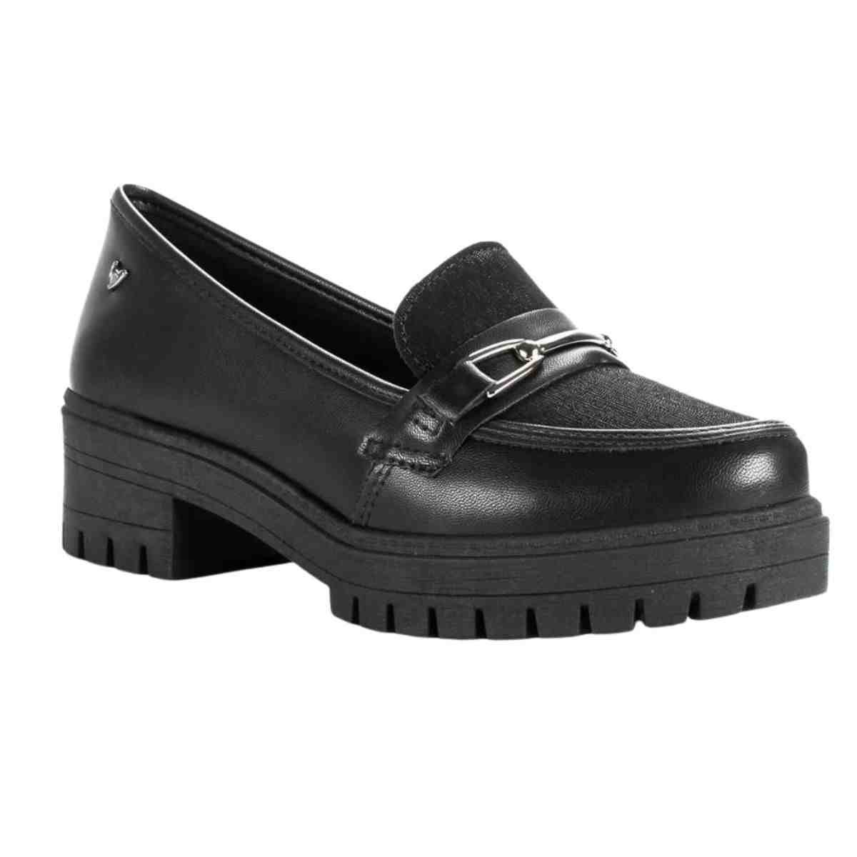 Sapato Feminino Mocassim Mississipi Loafer Preto Preto 2