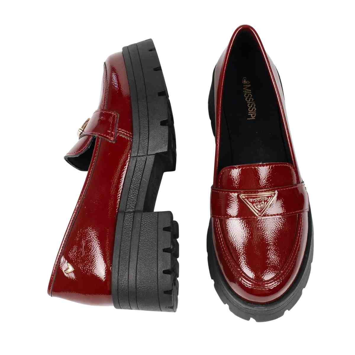 Sapato Feminino Mocassim Mississipi Vermelho Vermelho 6