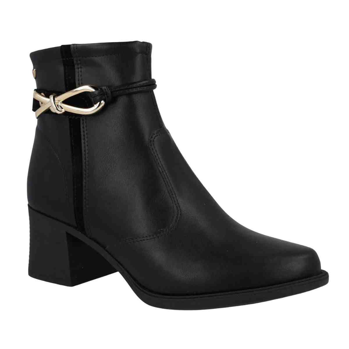 Bota Feminina Cano Médio Mississipi Preta Preto 2