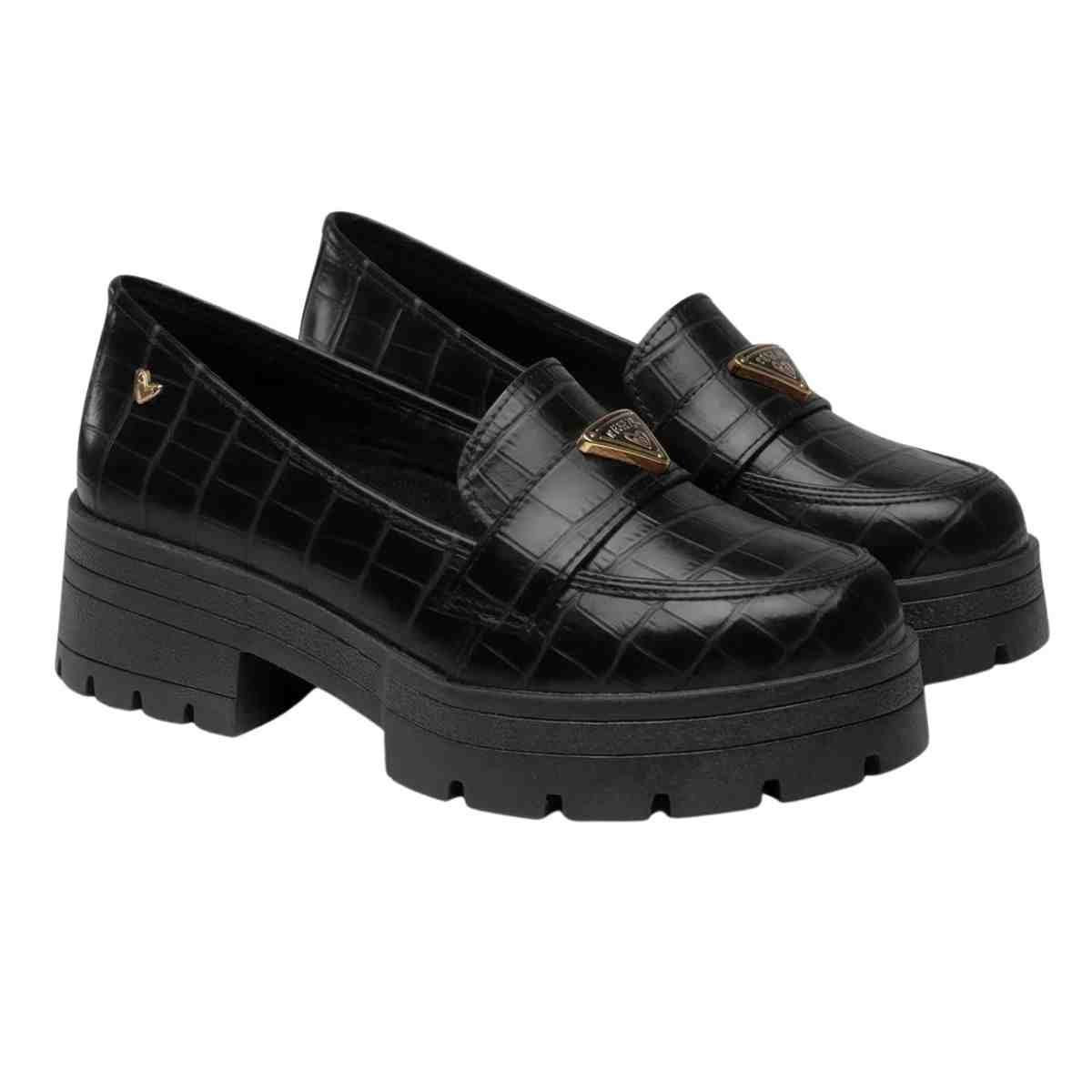 Sapato Feminino Mocassim Mississipi Preto Preto 3