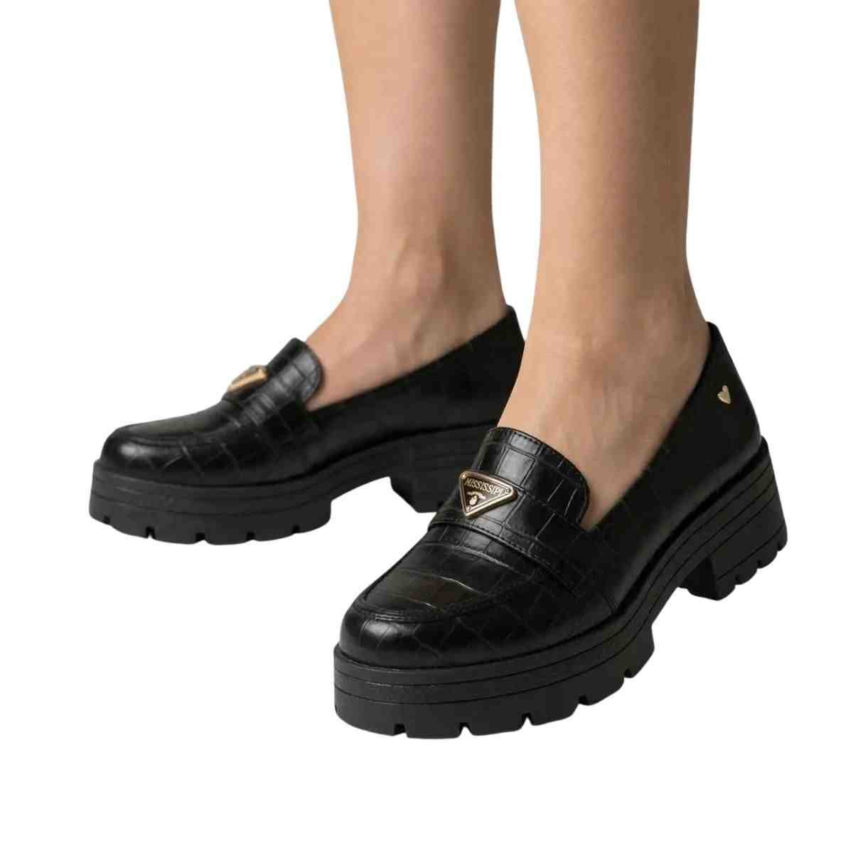 Sapato Feminino Mocassim Mississipi Preto Preto 4