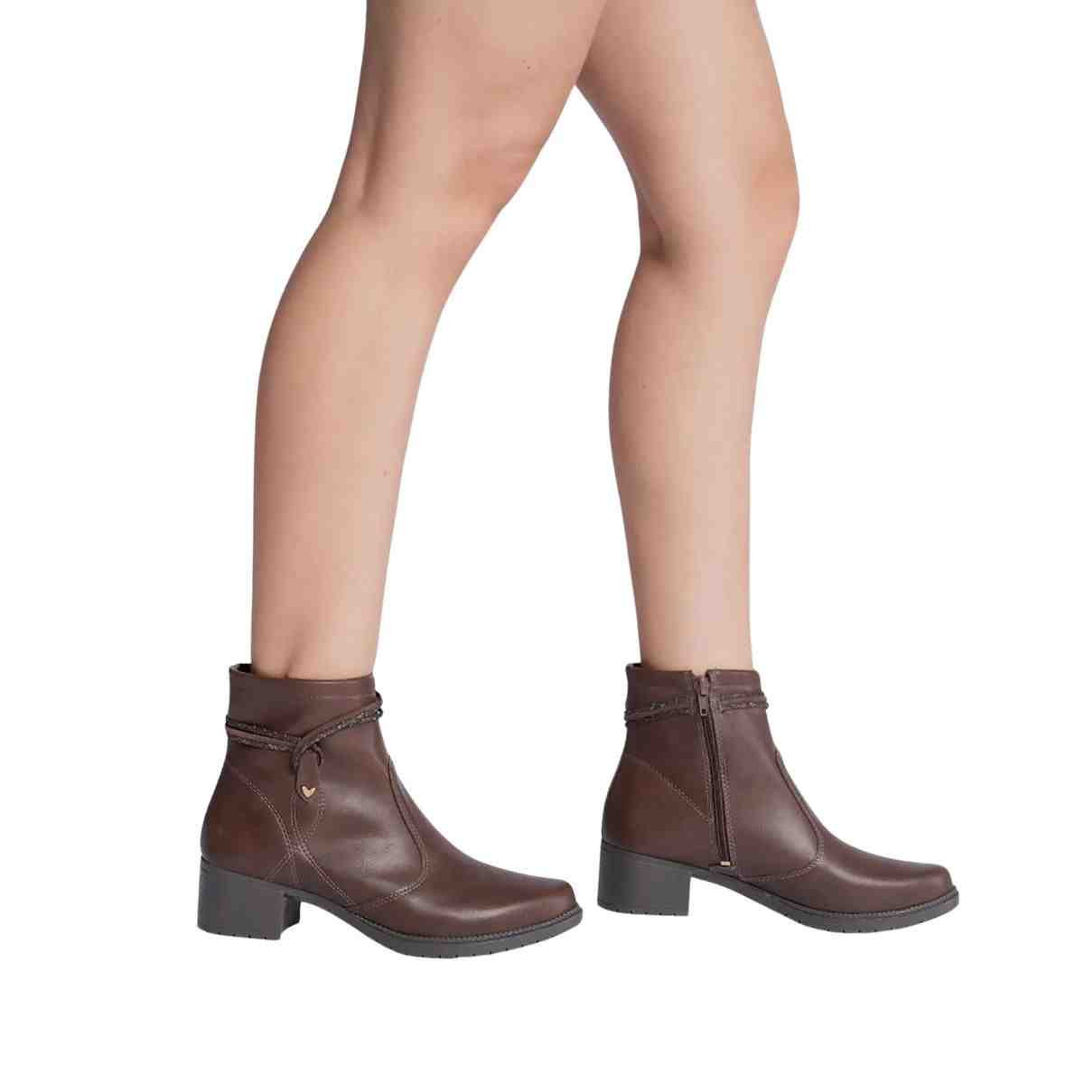 Bota Feminina Cano Médio Mississipi Berteli Marrom Marrom 3
