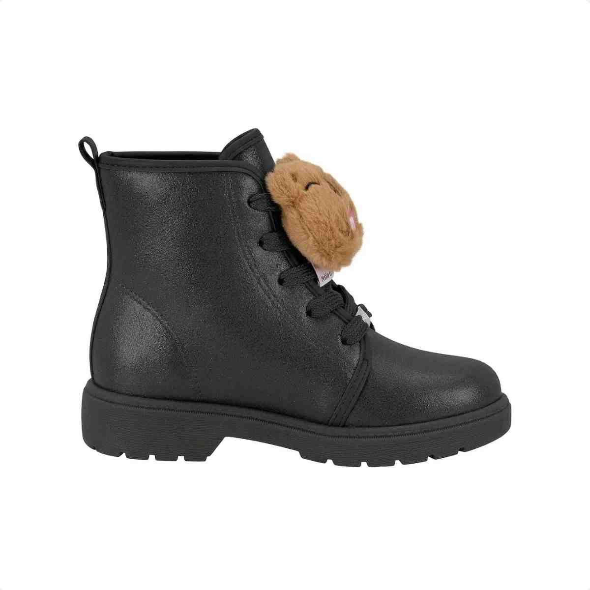 Bota Coturno Menina Molekinha Preto Preto 1