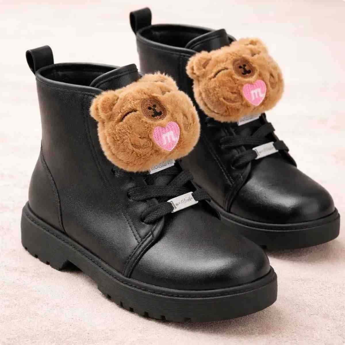 Bota Coturno Menina Molekinha Preto Preto 3