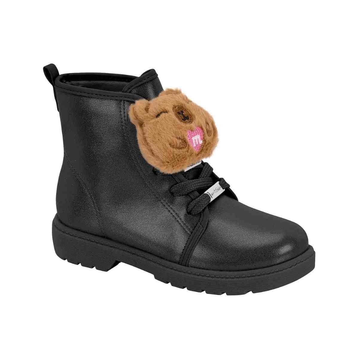 Bota Coturno Menina Molekinha Preto Preto 4