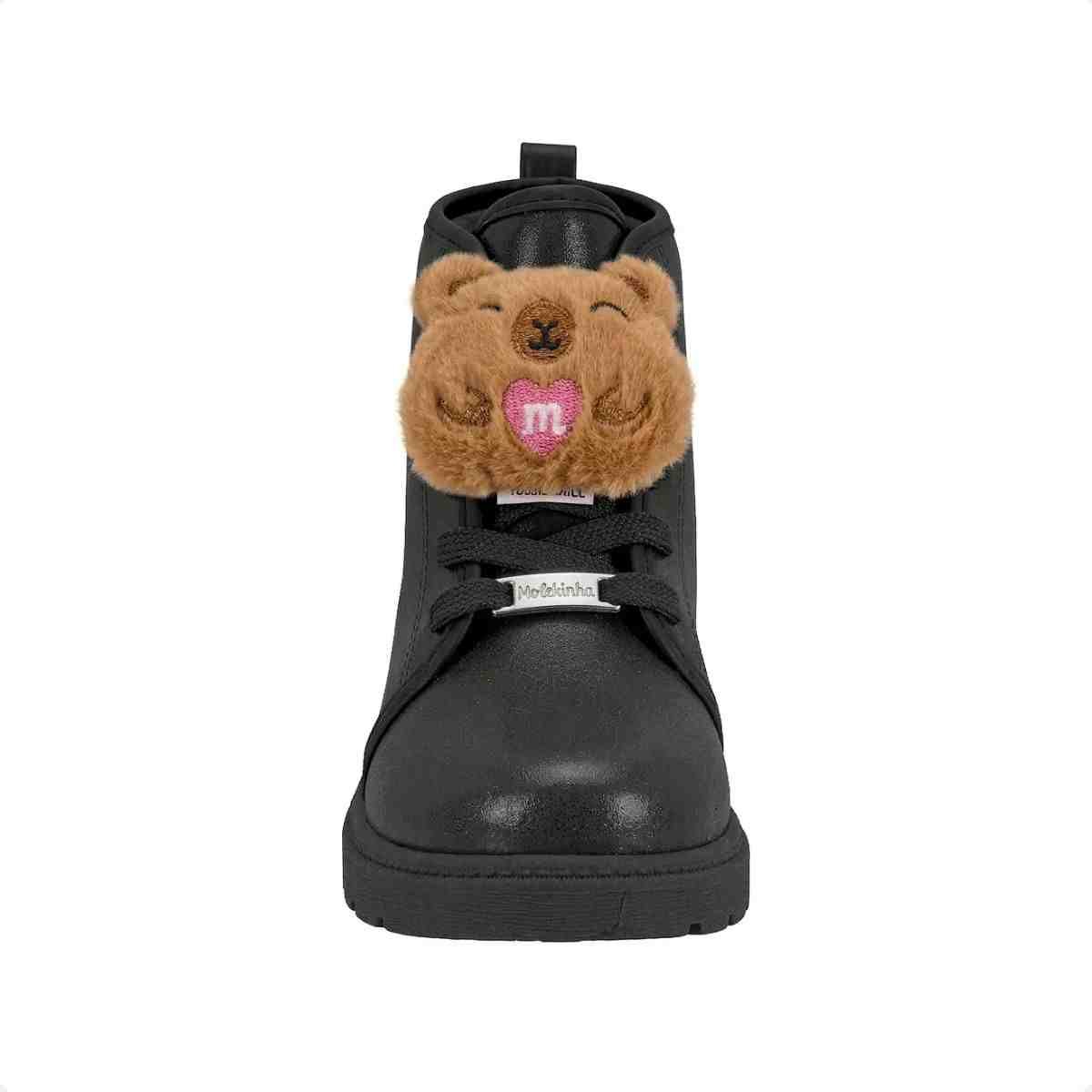 Bota Coturno Menina Molekinha Preto Preto 7