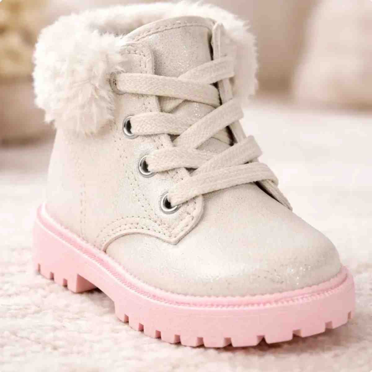 Bota Coturno Bebe Molekinha Branco Dourado 3