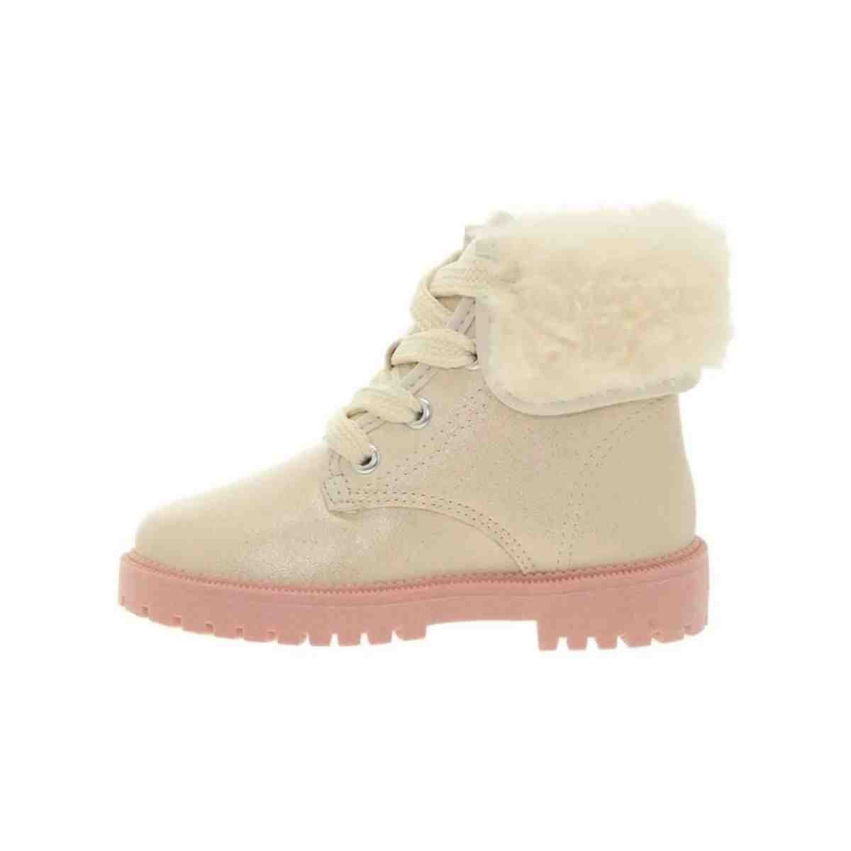 Bota Coturno Bebe Molekinha Branco Dourado 4