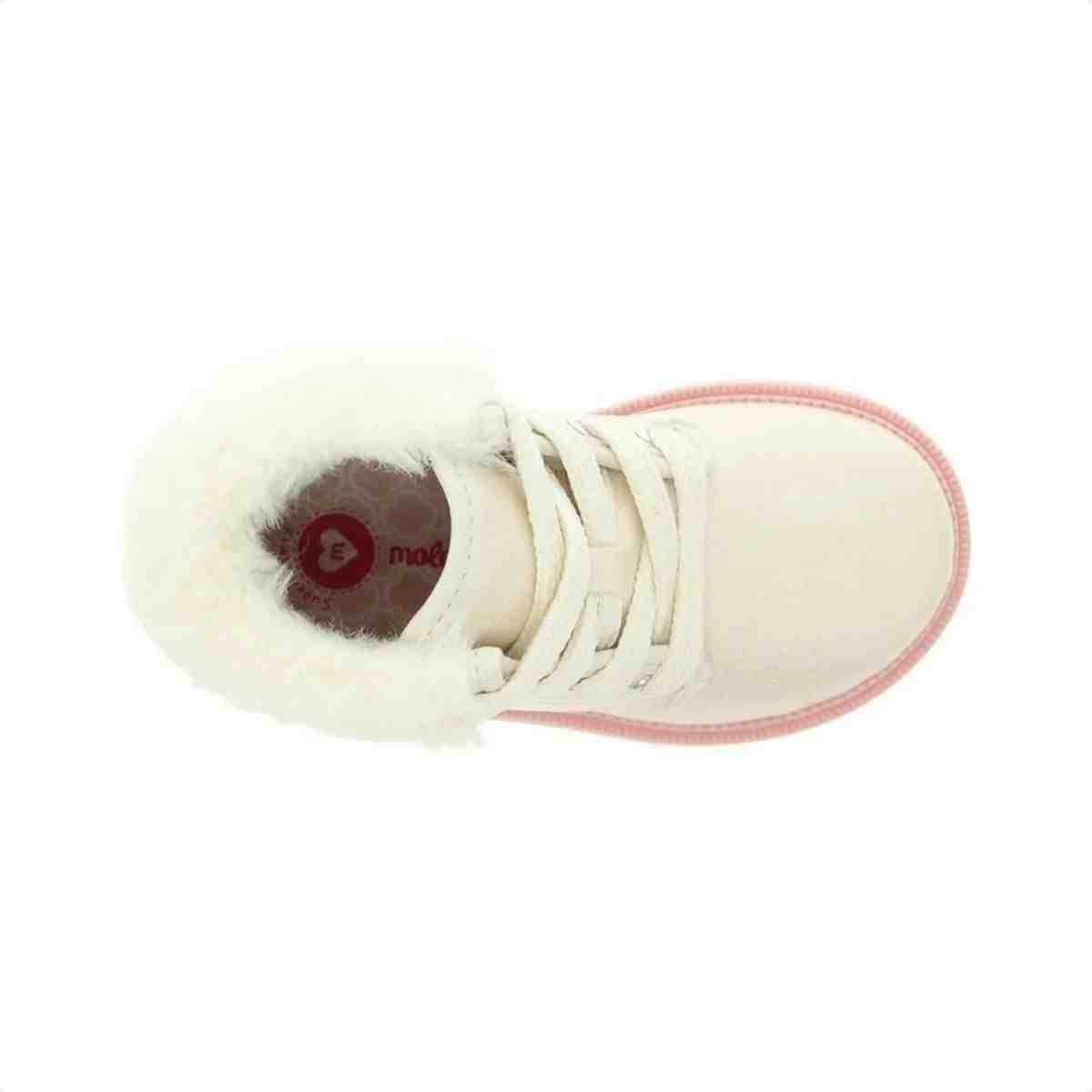 Bota Coturno Bebe Molekinha Branco Dourado 5