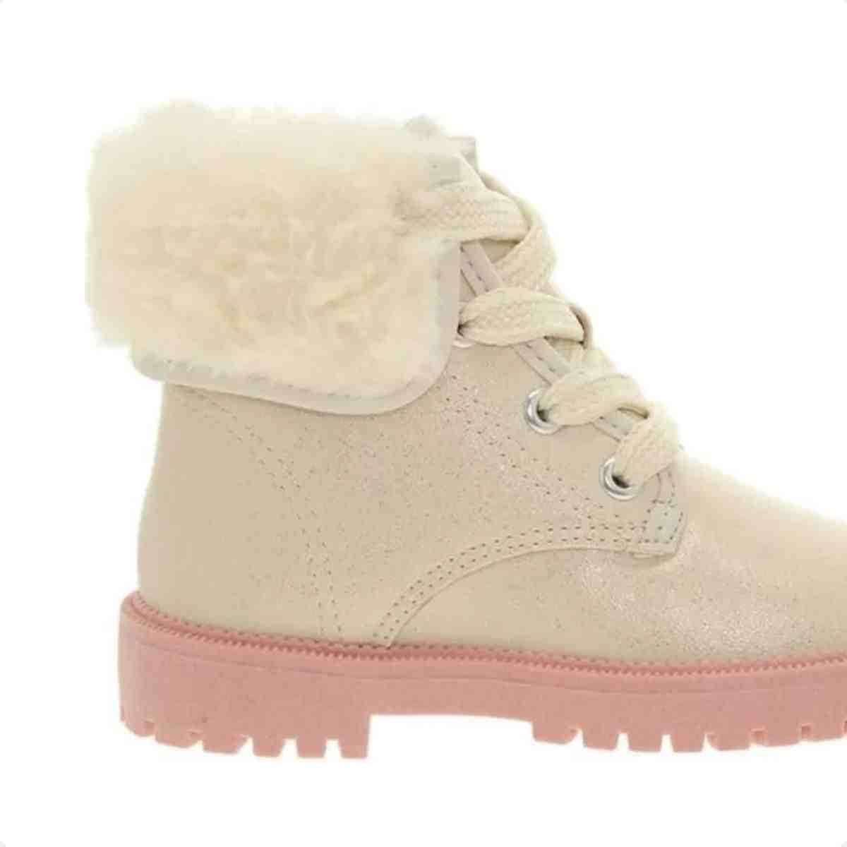 Bota Coturno Bebe Molekinha Branco Dourado 7
