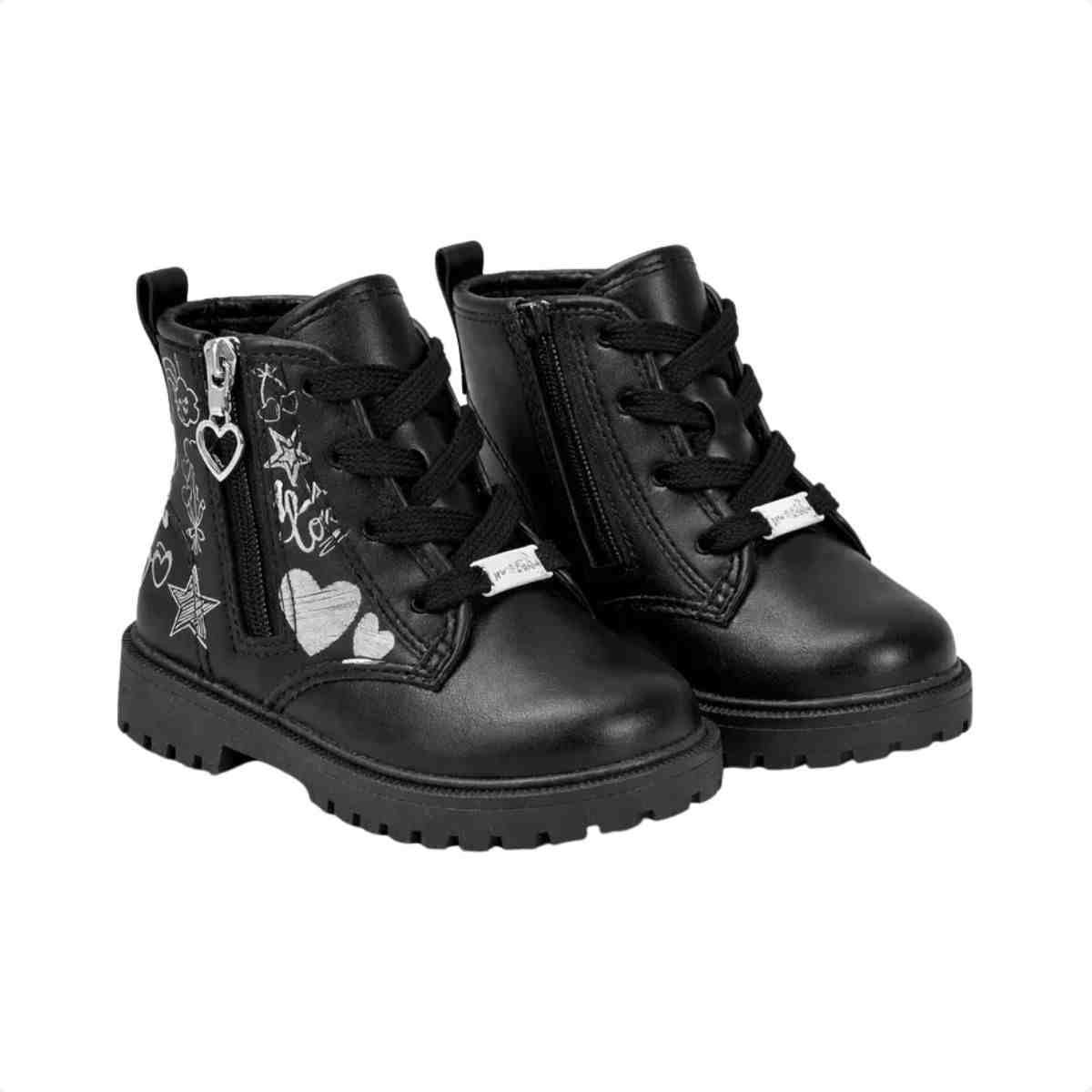 Bota Coturno Bebe Molekinha Preto Preto 3