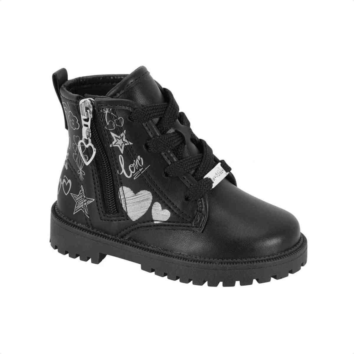 Bota Coturno Bebe Molekinha Preto Preto 5