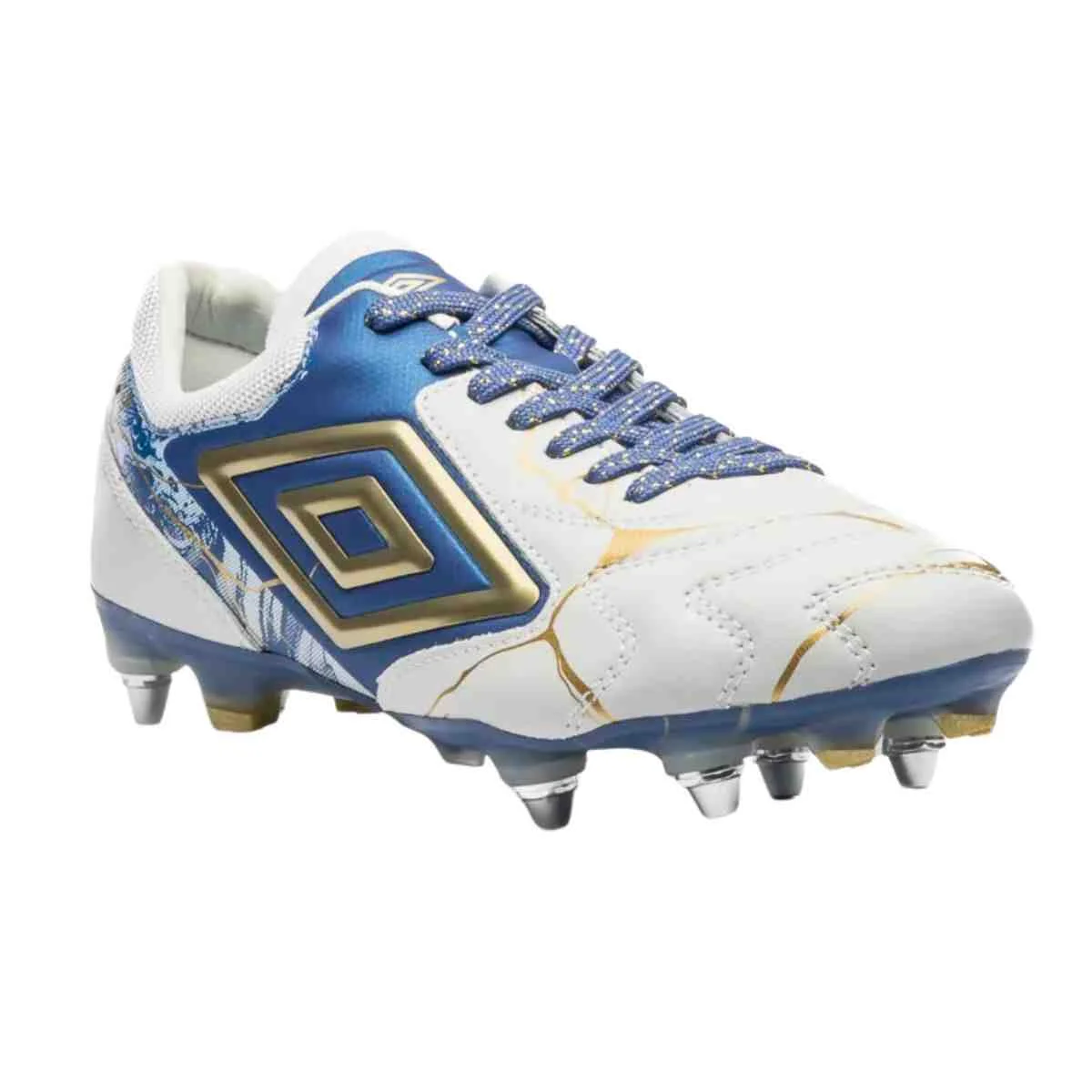 Chuteira Campo Masculina Umbro Ada Master Class Pro Sg Kints Branca E Azul Branco 2