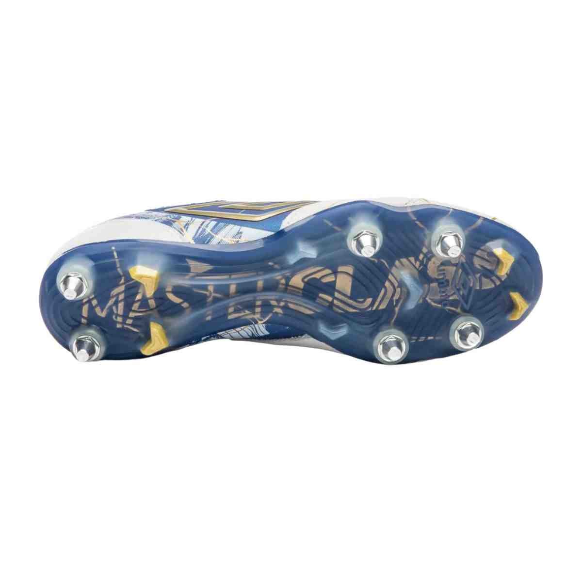 Chuteira Campo Masculina Umbro Ada Master Class Pro Sg Kints Branca E Azul Branco 4