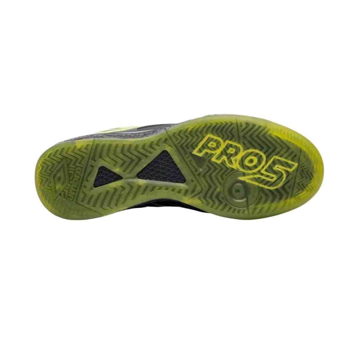 Chuteira Indoor Masculina Umbro Pro 5 Bump Preta E Verde Preto 4
